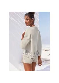 Strickpullover ELBSAND, Damen, Gr. 36/38, grau (hellgrau), Obermaterial: 50% Viskose, 28% Polyester, 22% Nylon, meliert, unifarben, l&auml;ssig geschnitten h&uuml;ftlang, Rundhals, Rippb&uuml;ndchen, Pullover Strickpullover, aus hochwertigem Strick mit eingestricktem Logo, Loungewear, Topseller