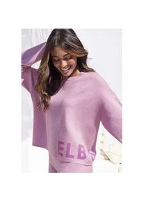 Strickpullover ELBSAND, Damen, Gr. 32/34, rosa (rose), Obermaterial: 50% Viskose, 28% Polyester, 22% Nylon, meliert, unifarben, l&auml;ssig geschnitten h&uuml;ftlang, Rundhals, Rippb&uuml;ndchen, Pullover Strickpullover, aus hochwertigem Strick mit eingestricktem Logo, Loungewear, Topseller