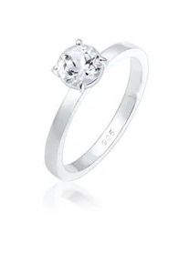 Verlobungsring Elli Premium "Solit&auml;r Topas Wei&szlig; 925 Sterling Silber" Gr. 58, silber, Fingerringe, Damen, 58mm, Silber 925 (Sterlingsilber), 2mm, Verlobungsring