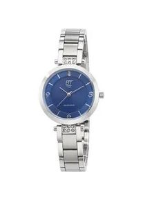 Solaruhr ETT "Solar Drive", silber (silberfarben, blau), Armbanduhren, Damen, Armbanduhr, Damenuhr, Edelstahlarmband