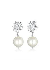 Paar Ohrh&auml;nger Elli "Ohrh&auml;nger Edelweiss Muschelkernperle Wei&szlig; 925 Sterling Silber", silber, Ohrringe, Damen, onesize, ohne Stein, Silber 925 (Sterlingsilber)