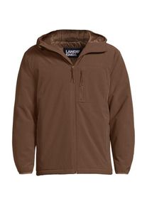 LANDS' END Isolierte Kapuzenjacke, Herren,  Braun, Elasthan/Polyester-Mischung, by Lands' End
