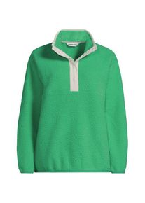 LANDS' END Teddy-Pullover mit Druckknopf-Leiste, Damen,  Gr&uuml;n, by Lands' End