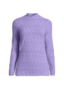 LANDS' END Spitzenshirt mit Stehkragen, Damen,  Lila, Elasthan/Nylon-Mischung, by Lands' End