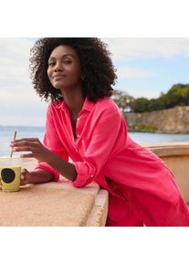 LANDS' END Tunikahemd aus Leinen mit Roll&auml;rmeln, Damen,  Pink, Leinen, by Lands' End