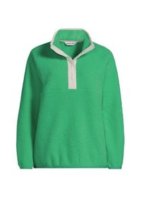 LANDS' END Teddy-Pullover mit Druckknopf-Leiste, Damen,  Gr&uuml;n, by Lands' End