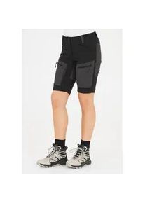 Shorts WHISTLER "Kodiak", Damen, Gr. 50, EURO-Gr&ouml;&szlig;en, schwarz (schwarz, grau), 94% Nylon, 6% Elasthan, mehrfarbig, kurz, Hosen Shorts, mit 4-Wege-Stretch-Material