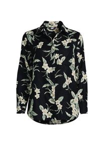 LANDS' END Leinenbluse, Damen,  Schwarz, Leinen, by Lands' End