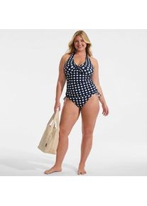 LANDS' END Neckholder-Tankinitop aus Piqu&eacute;, Damen,  Blau, Nylon-Mischung, by Lands' End