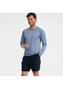 LANDS' END Schnelltrocknende LSF 50 Cargo-Badeshorts, 18 cm, Herren,  Blau, Elasthan/Polyester-Mischung, by Lands' End