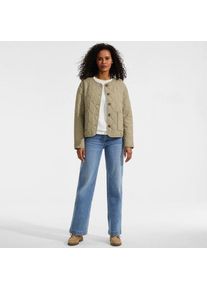 LANDS' END Soft Ease Steppjacke aus Leinenmix, Damen,  Gr&uuml;n, by Lands' End