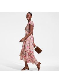 LANDS' END Maxi-Wickelkleid aus Chiffon, Damen,  Wei&szlig;, Polyester, by Lands' End