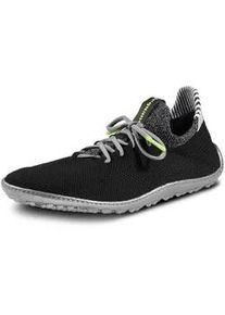Barfu&szlig;schuh Leguano "Inspiro", Herren, Gr. 41, schwarz (schwarz, grau, neon), Textil, kontrastfarbene Details, Schuhe Barfu&szlig;schuh Schn&uuml;rschuh, Slip-On-Sneaker, Bequemschuh, Komfortschuh mit Kontrastbesatz