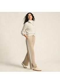 LANDS' END Gerade Jerseyhose mit Kontraststreifen, Damen,  Wei&szlig;, Baumwolle, by Lands' End