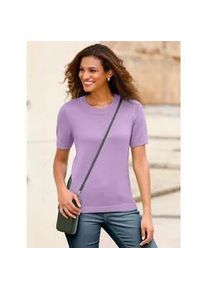Kurzarmpullover Casual Looks "Pullover", Damen, Gr. 38, lila (flieder), 50% Baumwolle, 50% Polyacryl, unifarben, Pullover