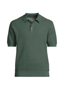 LANDS' END Feinstrick-Poloshirt aus Baumwolle, Herren,  Gr&uuml;n, Baumwolle, by Lands' End