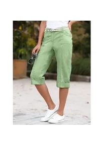 Caprihose Casual Looks, Damen, Gr. 38, Normalgr&ouml;&szlig;en, gr&uuml;n (eucalyptus), 98% Baumwolle, 2% Elasthan, unifarben, 3/4-L&auml;nge, Hosen Caprihose
