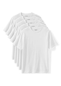 LANDS' END Kurzarm-Shirt mit Rundausschnitt im 5er-Set, Herren,  Wei&szlig;, by Lands' End