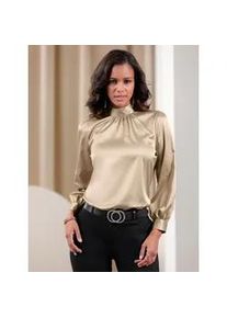 Satinbluse Inspirationen, Damen, Gr. 48, beige, 97% Polyester, 3% Elasthan, unifarben, Blusen