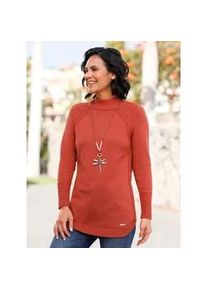 Strickpullover Casual Looks "Pullover", Damen, Gr. 44, orange (terra), 50% Baumwolle, 50% Polyacryl, unifarben, Pullover Strickpullover