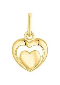 Kettenanh&auml;nger Amor "Golden Heart", gold (gelbgoldfarben), Schmuckanh&auml;nger, Damen, Gelbgold 375, 0,31 g, Kettenanh&auml;nger, Made in Germany