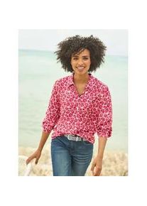 Druckbluse Heine, Damen, Gr. 42, rot (rot, ecru, bedruckt), 100% Viskose, bedruckt, gemustert, mehrfarbig, Blusen Druckbluse