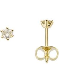 Paar Ohrstecker Firetti "Schmuck Geschenk Gold 750 Ohrschmuck Solit&auml;r", gold (gelbgoldfarben), Ohrringe, Damen, 3,9mm, 0,2 LR = lupenrein, Diamanten Gelbgold 585, Diamanten, Gelbgold 585, mit Brillant - Krappenfassung