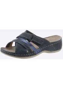 Pantolette Casual Looks, Damen, Gr. 41, blau (marine), Lederimitat, Schuhe Pantolette