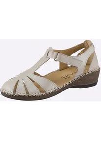 Sandalette Casual Looks, Damen, Gr. 36, gelb (vanille), Glattleder, Schuhe Sandalette