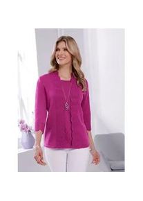 2-in-1-Pullover Classic Basics "Pullover", Damen, Gr. 52, pink (magenta), 100% Polyacryl, unifarben, Pullover