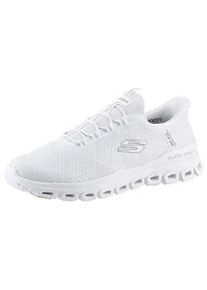 Slip-On Sneaker Skechers "GLIDE-STEP", Herren, Gr. 43, wei&szlig;, Mesh, Schuhe, Schlupfschuh, Freizeitschuh, Trainingsschuh mit praktischem Gummizug, Topseller