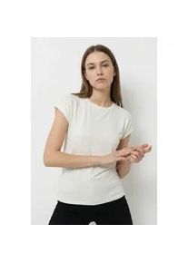 V&eacute;ro Moda Kurzarmpullover VERO MODA "VMBRIANNA SS O-NECK PULLOVER BOO REP", Damen, Gr. M, wei&szlig; (snow wei&szlig; detail:solid), Feinstrick, Obermaterial: 58% Viskose, 38% Polyester, 4% Elasthan, unifarben, normal normal, Rundhals, angeschnitten,mit Umschlag, Pullover, mit &uuml;berschnittenen Schultern mit Umschlagsaum