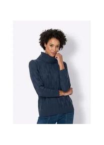 Rollkragenpullover Classic Basics "Rollkragen-Pullover", Damen, Gr. 38, blau (dunkelblau), 100% Polyacryl, unifarben, Pullover Rollkragenpullover