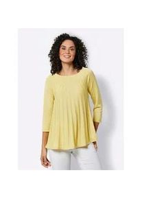 Strickpullover CREATION L PREMIUM "Seiden-Kaschmir-Pullover", Damen, Gr. 42, gelb (zitrone), 85% Seide, 15% Kaschmir, unifarben, Pullover Strickpullover