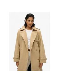 Trenchcoat Superdry "CLASSIC TRENCH JACKET", Damen, Gr. S, shaker beige, Web, Obermaterial: 100% Baumwolle, unifarben, slim fit ca. Mitte Wade, V-Ausschnitt, M&auml;ntel