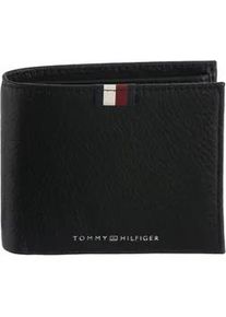 Geldb&ouml;rse Tommy Hilfiger "TH PREM LEA CC AND COIN", Damen, schwarz, Leder, unifarben, Kleinlederwaren, Unisex Geldbeutel, Portemonnaie mit Logo-Schriftzug