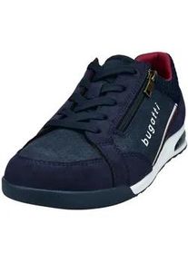 Sneaker Bugatti, Herren, Gr. 44, blau, Lederimitat, Textil, Schuhe Sneaker, Schn&uuml;rschuh, Halbschuh, Freizeitschuh mit Kontrastbes&auml;tzen