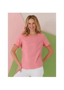 Schlupfbluse Classic Basics, Damen, Gr. 52, rosa (flamingo), 100% Polyester, unifarben, Rundhals, Blusen Schlupfbluse