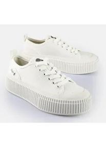 Sneaker Buffalo "MADISON", Damen, Gr. 39, wei&szlig;, Textil, Schuhe Sneaker, Freizeitsneaker, Halbschuh, Schn&uuml;rschuh mit Memory Foam Fu&szlig;bett