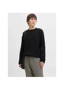 Jack & Jones Strickpullover JACK & JONES "JPRBLABRADFORT KNIT CREW NECK", Damen, Gr. L, schwarz, Strick, Obermaterial: 67% Polyester, 25% Polyacryl, 8% Nylon, unifarben, relaxed fit normal, Rundhals, Pullover Strickpullover