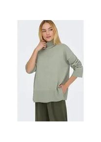 Stehkragenpullover Only "ONLCOCO LIFE LS HIGH NECK CC KNT", Damen, Gr. XS, desert sage detail:melange, Strick, Obermaterial: 100% Polyester, meliert, regular fit, Rippb&uuml;ndchen, Pullover Stehkragenpullover