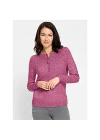 Strickpullover Classic Basics "Pullover", Damen, Gr. 48, pink (fuchsia, meliert), 100% Polyacryl, meliert, Pullover Strickpullover