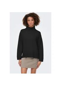 Stehkragenpullover Only "ONLCOCO LIFE LS HIGH NECK CC KNT", Damen, Gr. XS, schwarz, Strick, Obermaterial: 100% Polyester, unifarben, regular fit, Rippb&uuml;ndchen, Pullover Stehkragenpullover