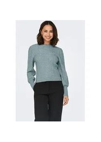 Rundhalspullover Only "ONLKATIA LS STRUC PUFF ONECK CC KNT", Damen, Gr. XL, arona detail:melange, Strick, Obermaterial: 50% Viskose, 27% Nylon, 23% Polyester, meliert, regular fit kurz, Rundhals, Rippb&uuml;ndchen, Pullover Rundhalspullover, Materialmix, regular fit