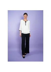 Chiffonbluse Seidel Moden "Exklusiv bei OTTO", Damen, Gr. 44, sanftes wei&szlig;, Web, Obermaterial: 100% Polyester. Obermaterial 2: 95% Viskose, 5% Elasthan, unifarben mit Farbeins&auml;tzen, normal Po-bedeckend, Rundhals, gerader Abschluss, Blusen Chiffonbluse, in eleganter 2 in 1 Optik - MADE IN GERMANY