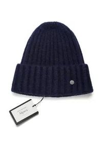 Strickm&uuml;tze Pearlwood "JANNE", Damen, blau (nightblau), Grobstrick, Materialmix, unifarben, M&uuml;tzen Strickm&uuml;tze, in breiten Rippen gestrickt, breiter Umschlag, w&auml;rmend, Wollanteil