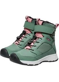 Outdoorwinterstiefel Keen "SKUA WINTER WP", Kinder, Gr. 30, gr&uuml;n (schwarz forest, rose elegance), Leder, Textil, Schuhe Outdoorwinterstiefel, Winterschuhe, Winterboots, Snowboots, wasserdicht