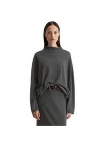 Marc O'Polo Strickpullover MARC O'POLO "aus softem Schurwolle-Mix", Damen, Gr. XS, night grau melange, Obermaterial: 50% Schurwolle, 33% Viskose, 17% Polyamid, unifarben, Pullover Strickpullover