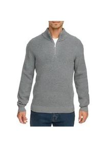 Troyer INDICODE "INEmil 1&frasl;2 zip", Herren, Gr. M, lt grau mel, Strick, Obermaterial: 60% Polyester, 40% Baumwolle, meliert, regular fit h&uuml;ftlang, hoch geschlossener Ausschnitt, Pullover Troyer