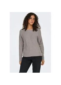 Strickpullover Only "ONLDANIELLA L/S PULLOVER KNT NOOS", Damen, Gr. S, satellite detail:melange, Strick, Obermaterial: 77% Polyacryl, 19% Polyester, 4% Elasthan, meliert, regular fit normal, Rundhals, Fledermaus&auml;rmel Rippstrickb&uuml;ndchen, Pullover Strickpullover, Materialmix, regular fit